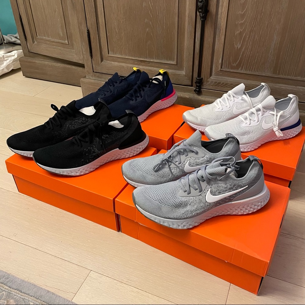 Bnib Nike epic react flyknit size 12 black gray brand new